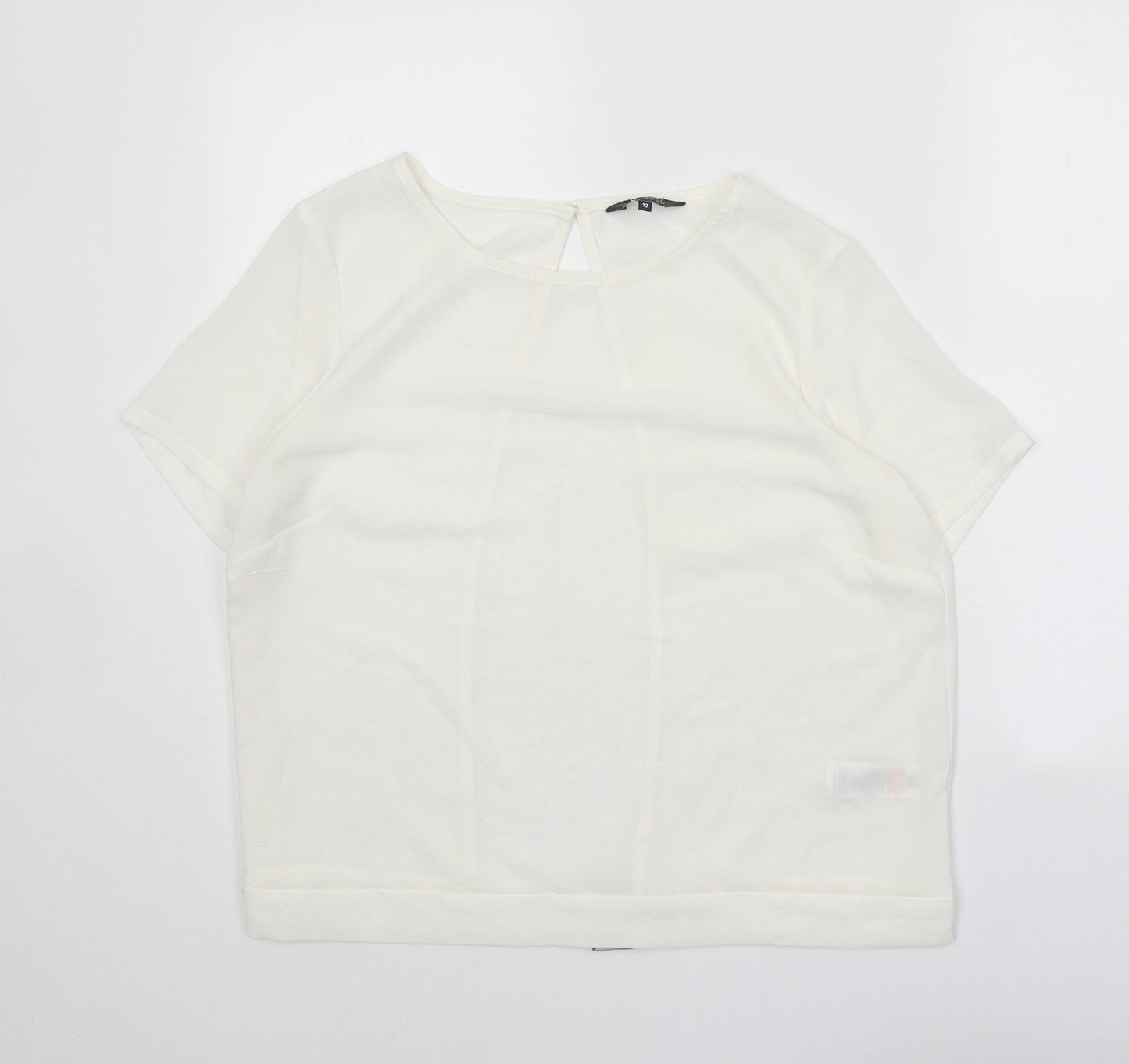 Womens UK Size 12 New Look White Basic T-Shirt