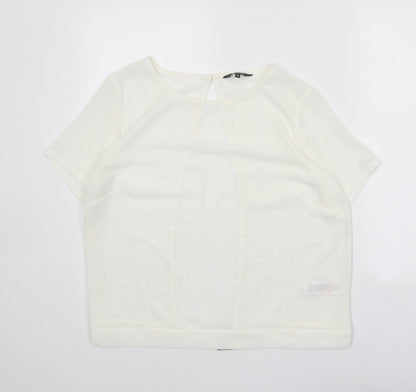 Womens UK Size 12 New Look White Basic T-Shirt