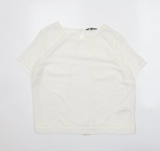 Womens UK Size 12 New Look White Basic T-Shirt