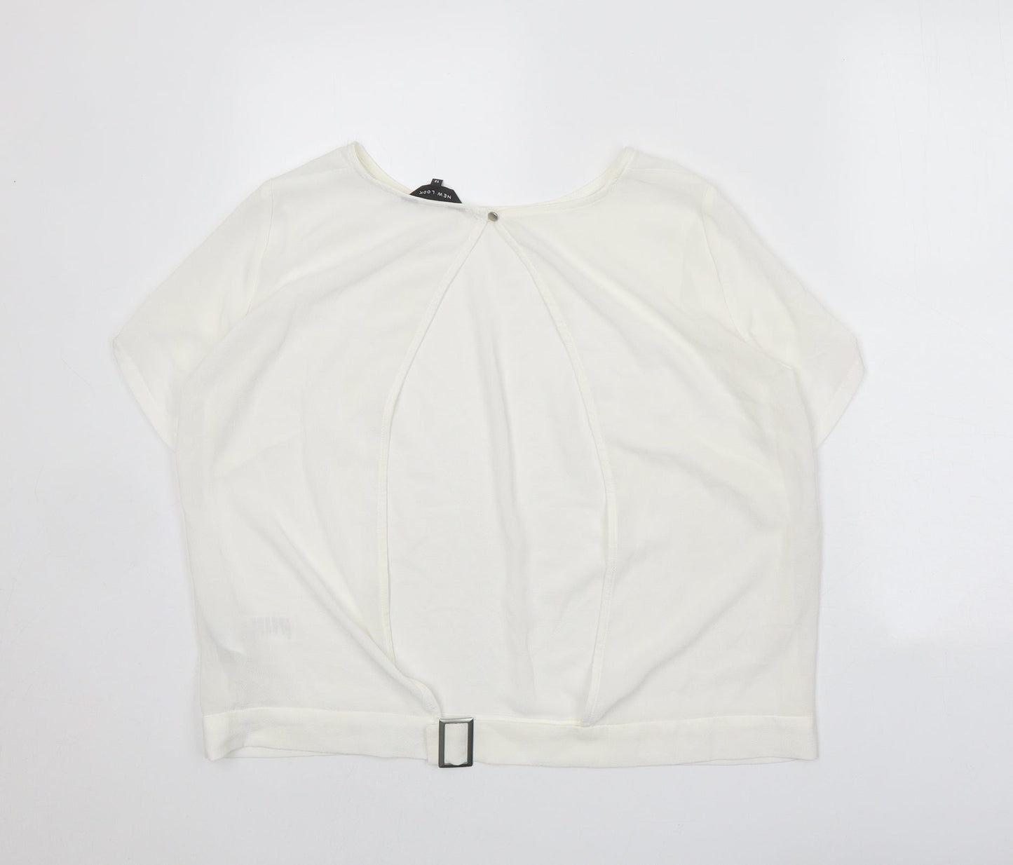 Womens UK Size 12 New Look White Basic T-Shirt