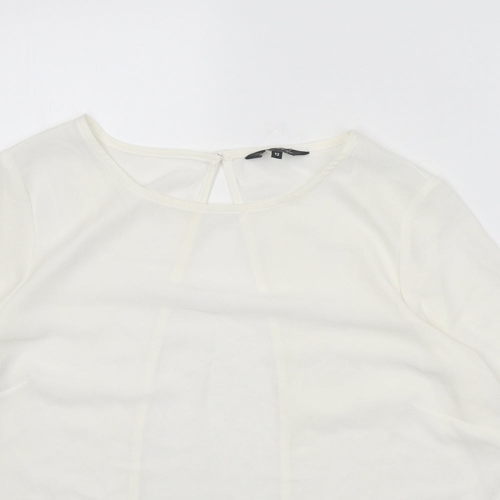 Womens UK Size 12 New Look White Basic T-Shirt