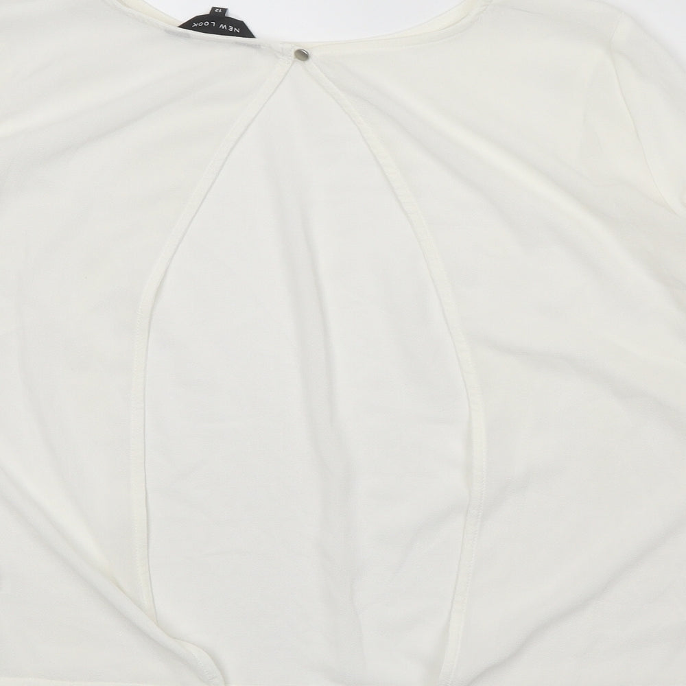 Womens UK Size 12 New Look White Basic T-Shirt