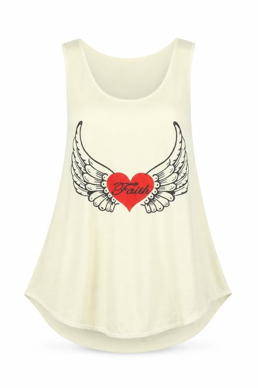 Fashion Temple Womens Yellow Polyester Basic Tank One Size Round Neck - Faith