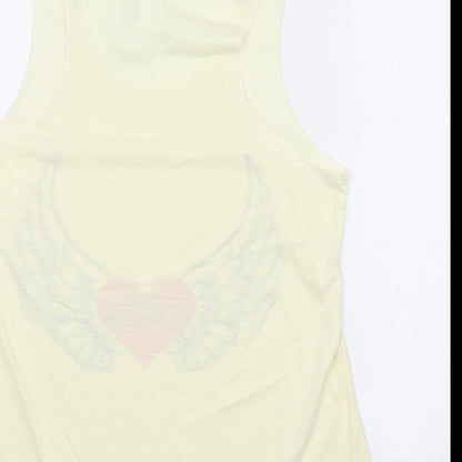 Fashion Temple Womens Yellow Polyester Basic Tank One Size Round Neck - Faith