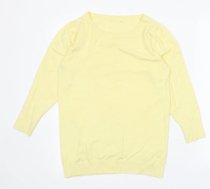 Womens UK Size 10 M&Co Yellow Pullover Jumper