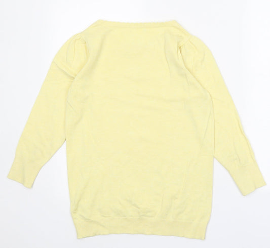 Womens UK Size 10 M&Co Yellow Pullover Jumper