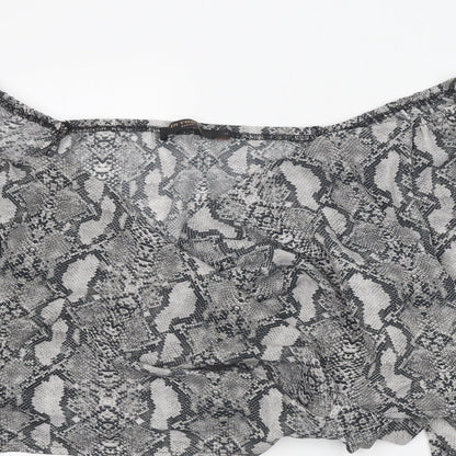 Womens UK Size L In Vogue Grey Cropped Blouse