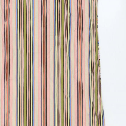 Papaya Womens Multicoloured Geometric Viscose Slip Dress Size 14 Square Neck Buckle