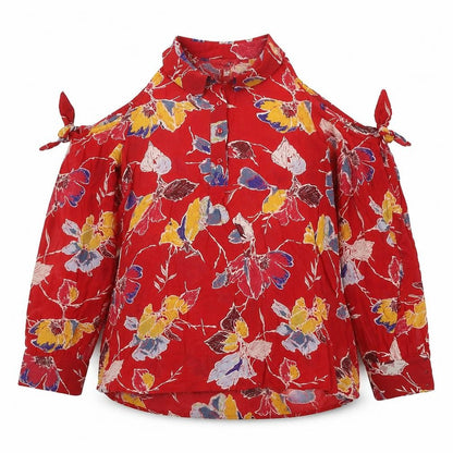 NEXT Womens Red Geometric Viscose Basic Blouse Size 12 Collared - Cut Out