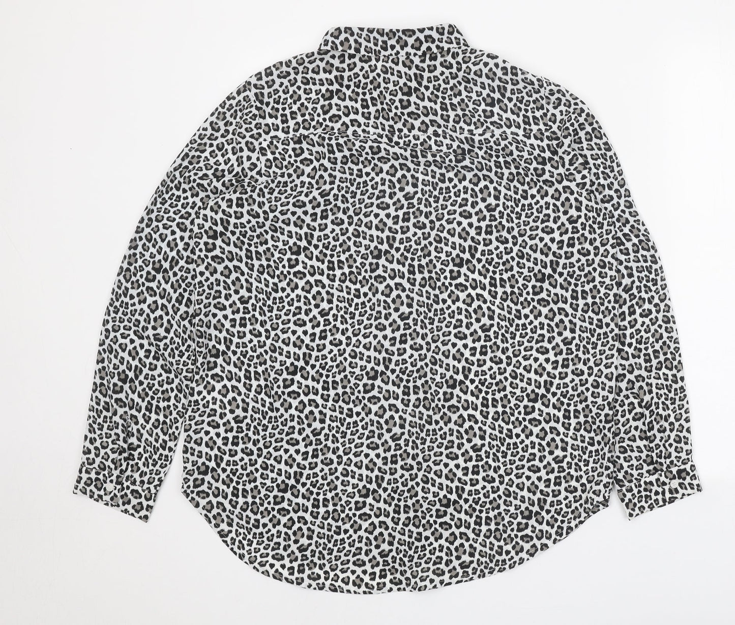 Womens UK Size M H&M White Basic Button-Up