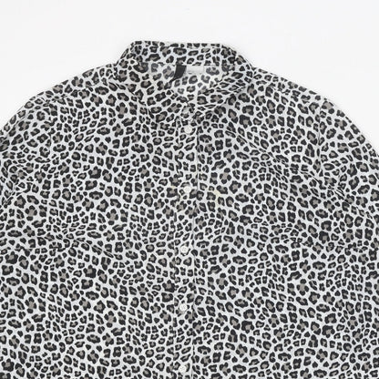 Womens UK Size M H&M White Basic Button-Up