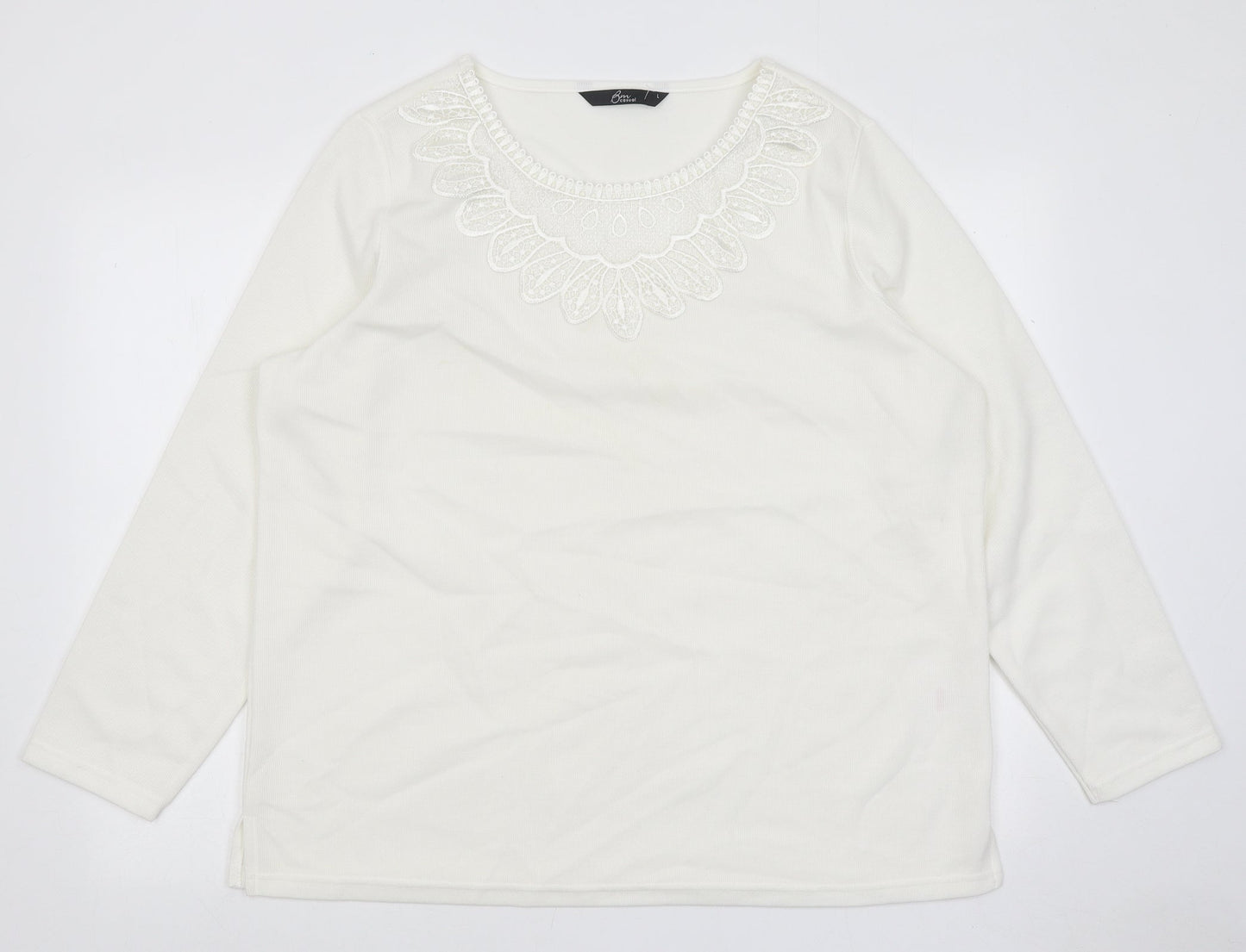 Womens UK Size L Bonmarché White Pullover Jumper