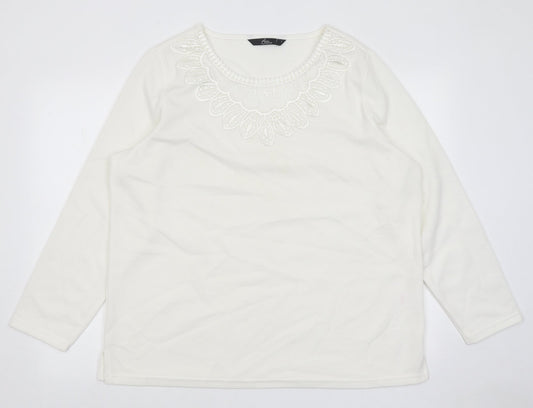 Womens UK Size L Bonmarché White Pullover Jumper
