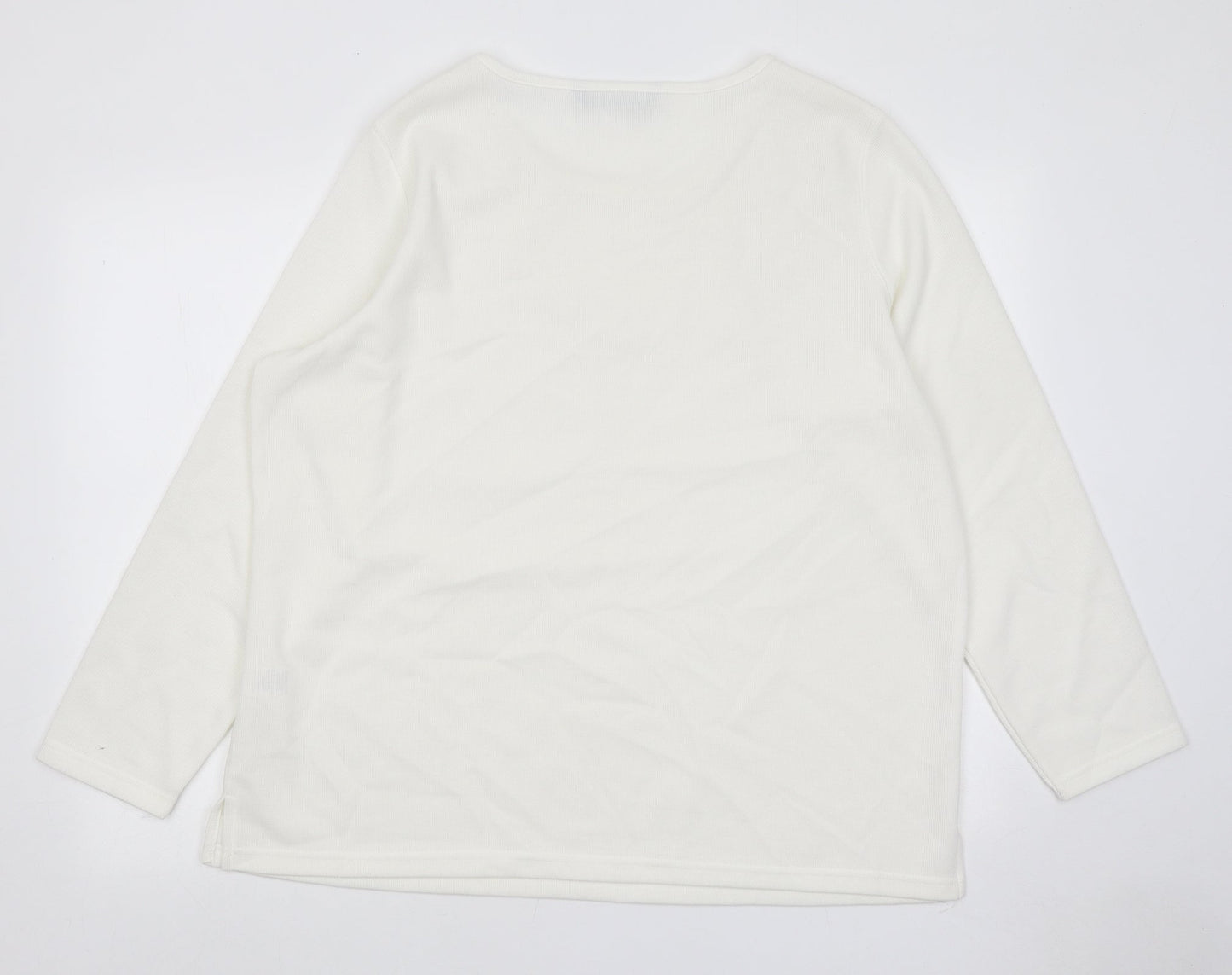 Womens UK Size L Bonmarché White Pullover Jumper