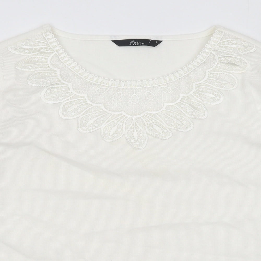 Womens UK Size L Bonmarché White Pullover Jumper