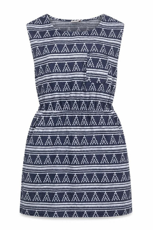 Only Womens Blue Geometric Cotton A-Line Size 6 Square Neck Pullover