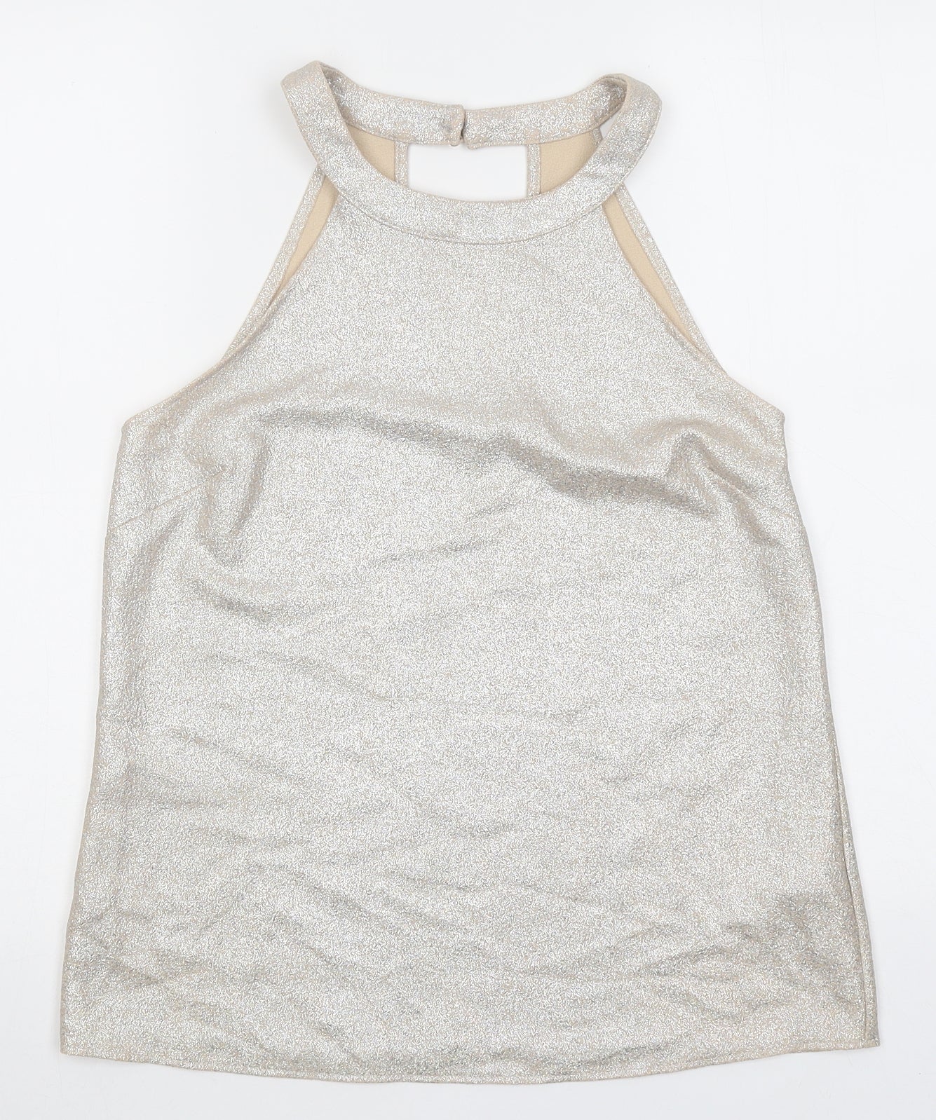 Womens UK Size 10 Oasis Beige Basic Tank