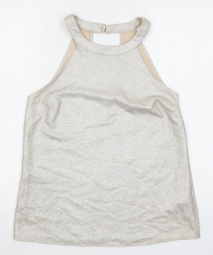 Womens UK Size 10 Oasis Beige Basic Tank