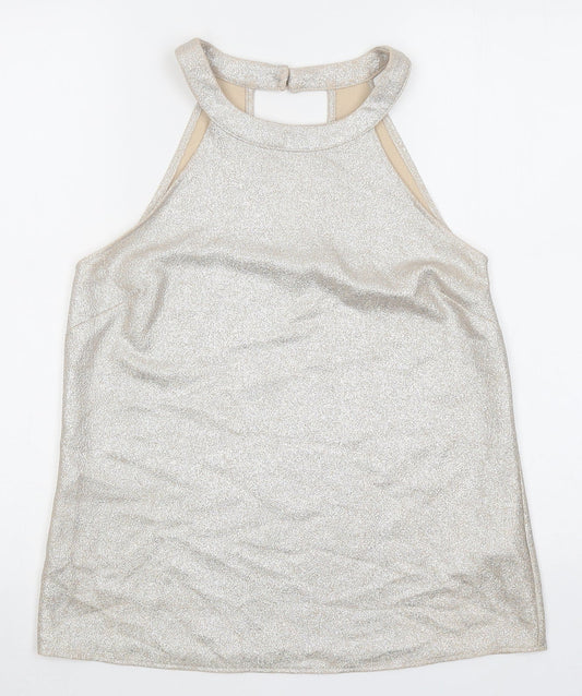 Womens UK Size 10 Oasis Beige Basic Tank