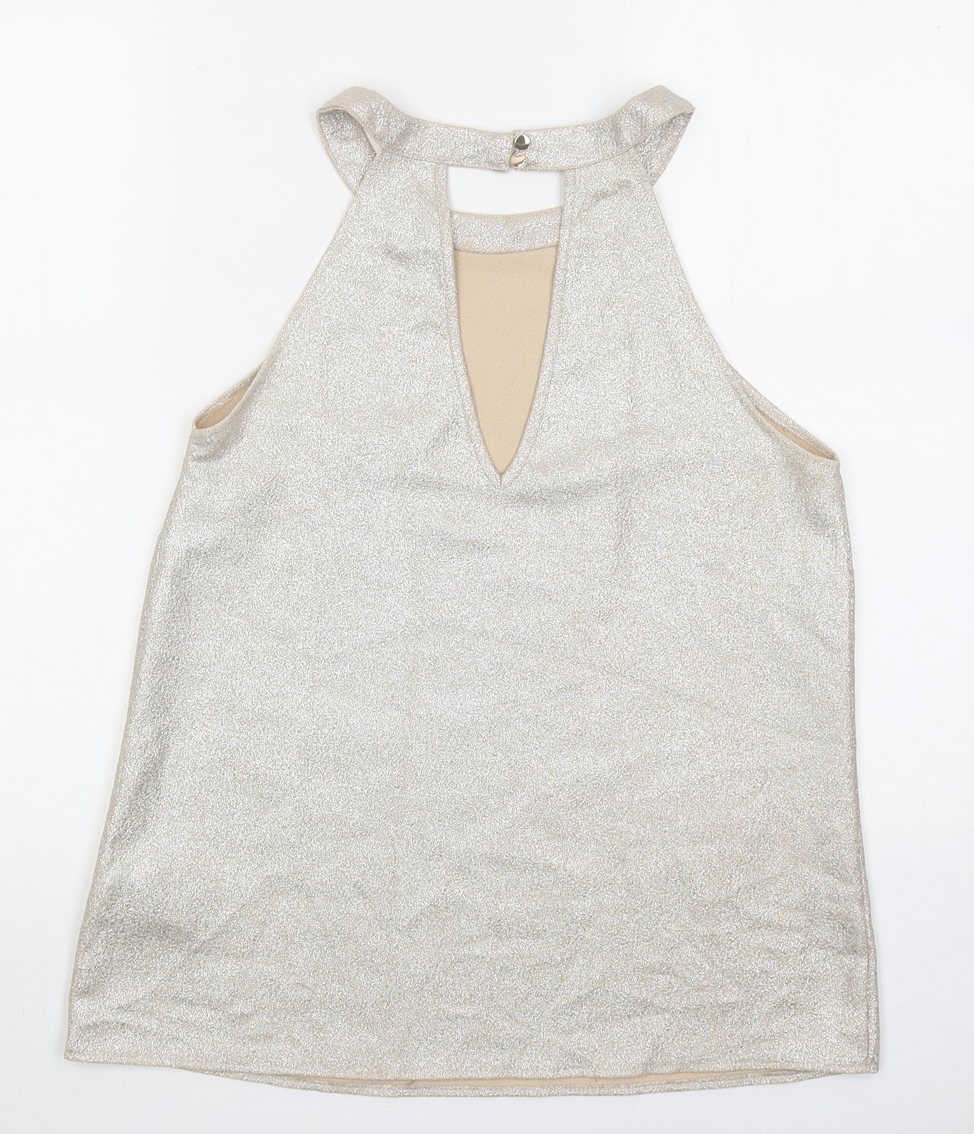 Womens UK Size 10 Oasis Beige Basic Tank