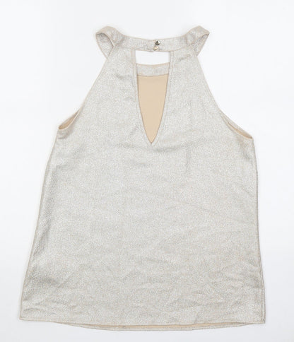 Womens UK Size 10 Oasis Beige Basic Tank