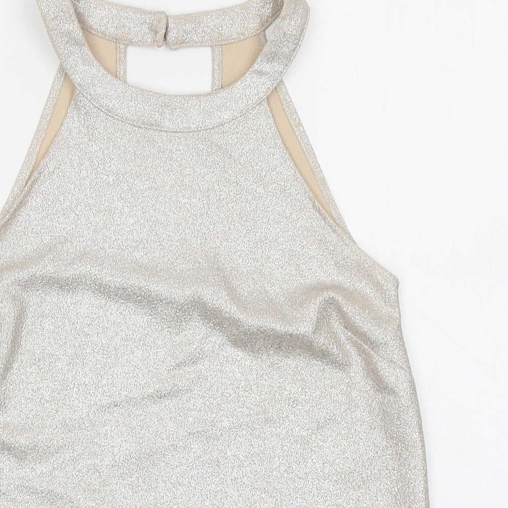 Womens UK Size 10 Oasis Beige Basic Tank