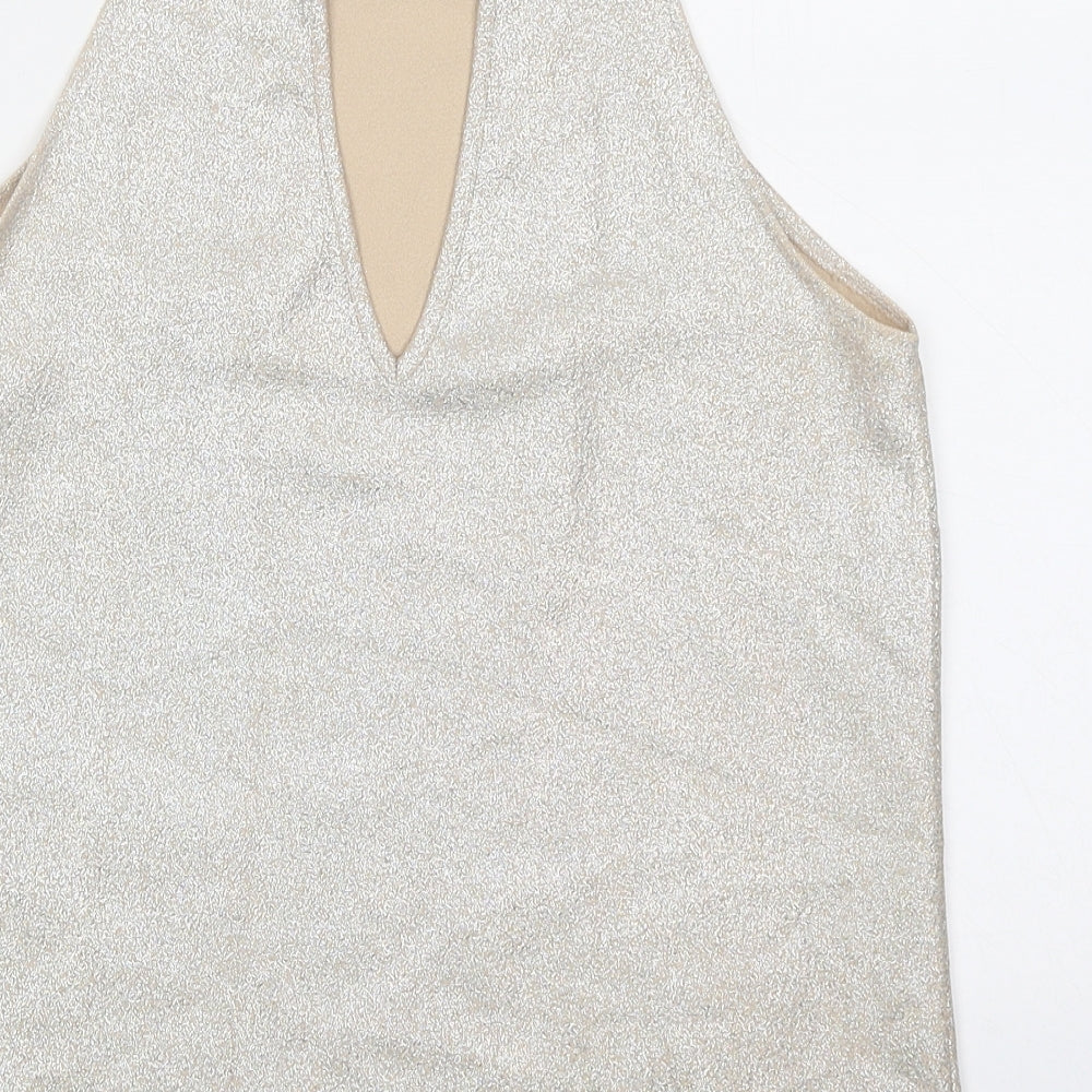 Womens UK Size 10 Oasis Beige Basic Tank