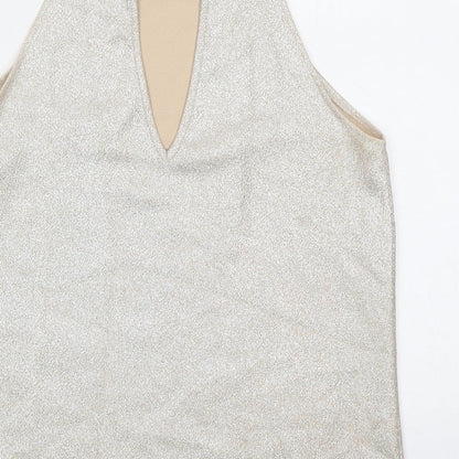 Womens UK Size 10 Oasis Beige Basic Tank