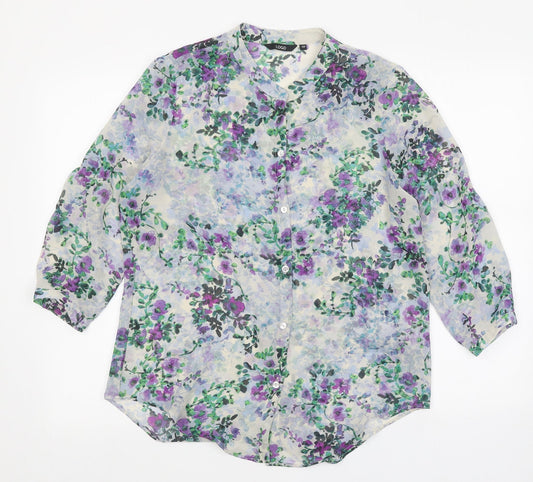 Womens UK Size 12 Logo Beige Basic Button-Up