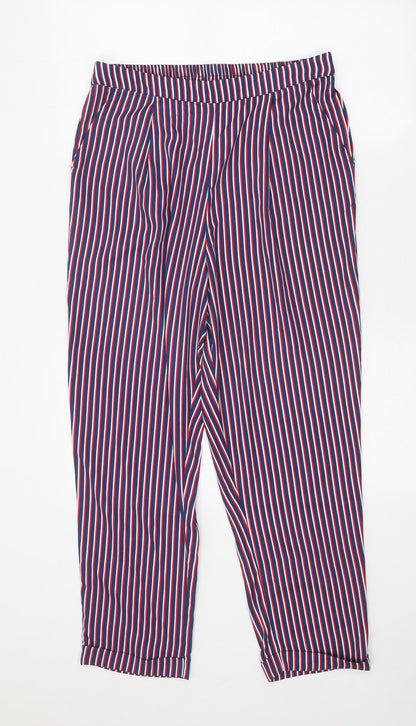 Studio Womens Multicoloured Striped Polyester Trousers Size 12 Regular