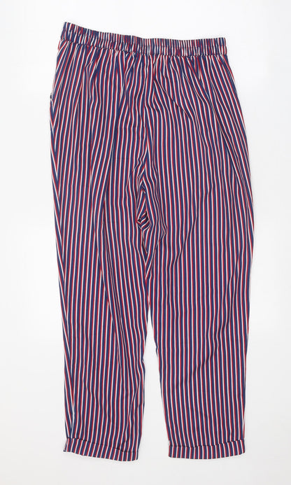 Studio Womens Multicoloured Striped Polyester Trousers Size 12 Regular