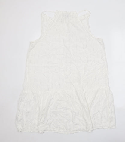 Papaya Womens White Viscose Trapeze & Swing Size 14 V-Neck Tie