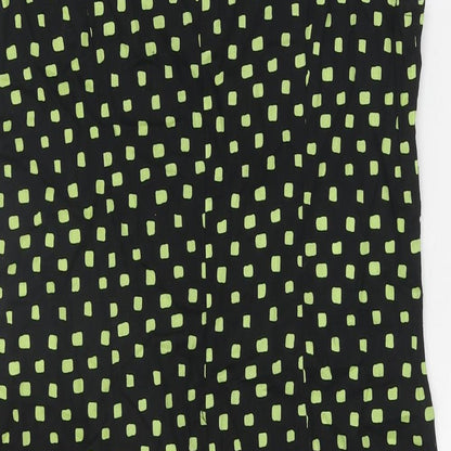 Sweet Miss Womens Black Geometric Cotton A-Line Size XL Square Neck Zip