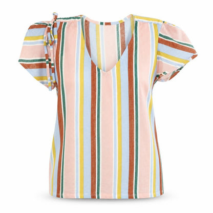 Womens UK Size L Encuentro Multicoloured Basic T-Shirt