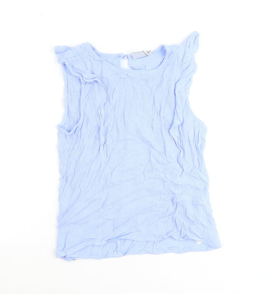 Womens UK Size L ICHI Blue Basic Tank