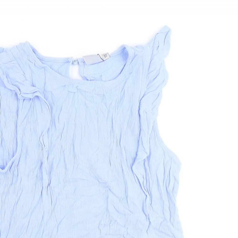 Womens UK Size L ICHI Blue Basic Tank