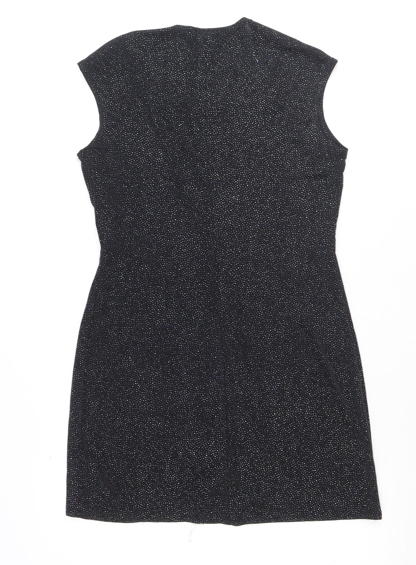 Onyx Nite Womens Black Polyester Sheath Size 14 Square Neck Pullover