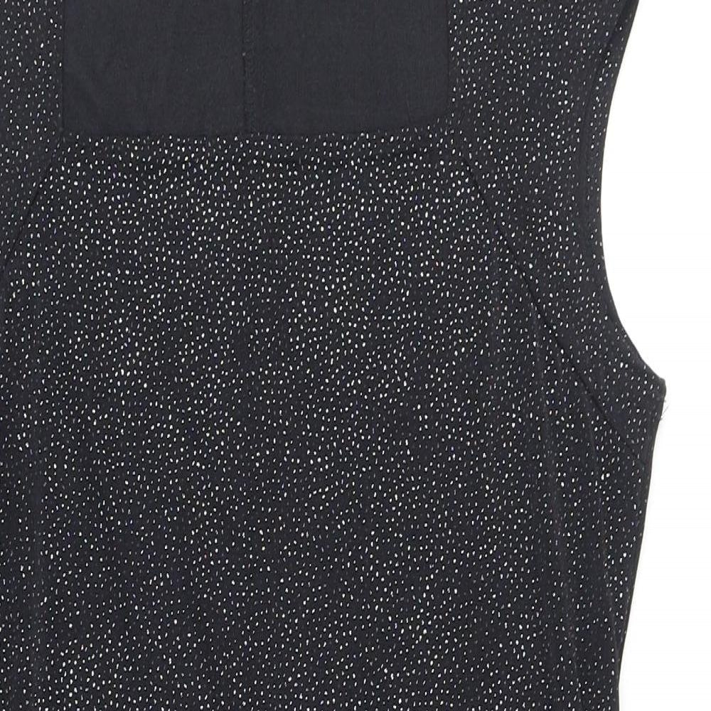 Onyx Nite Womens Black Polyester Sheath Size 14 Square Neck Pullover