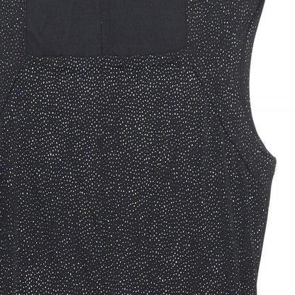 Onyx Nite Womens Black Polyester Sheath Size 14 Square Neck Pullover