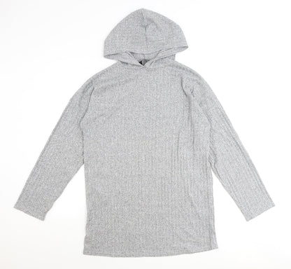 LDS Womens Grey Polyester Pullover Hoodie Size 10 Pullover