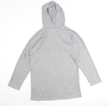 LDS Womens Grey Polyester Pullover Hoodie Size 10 Pullover