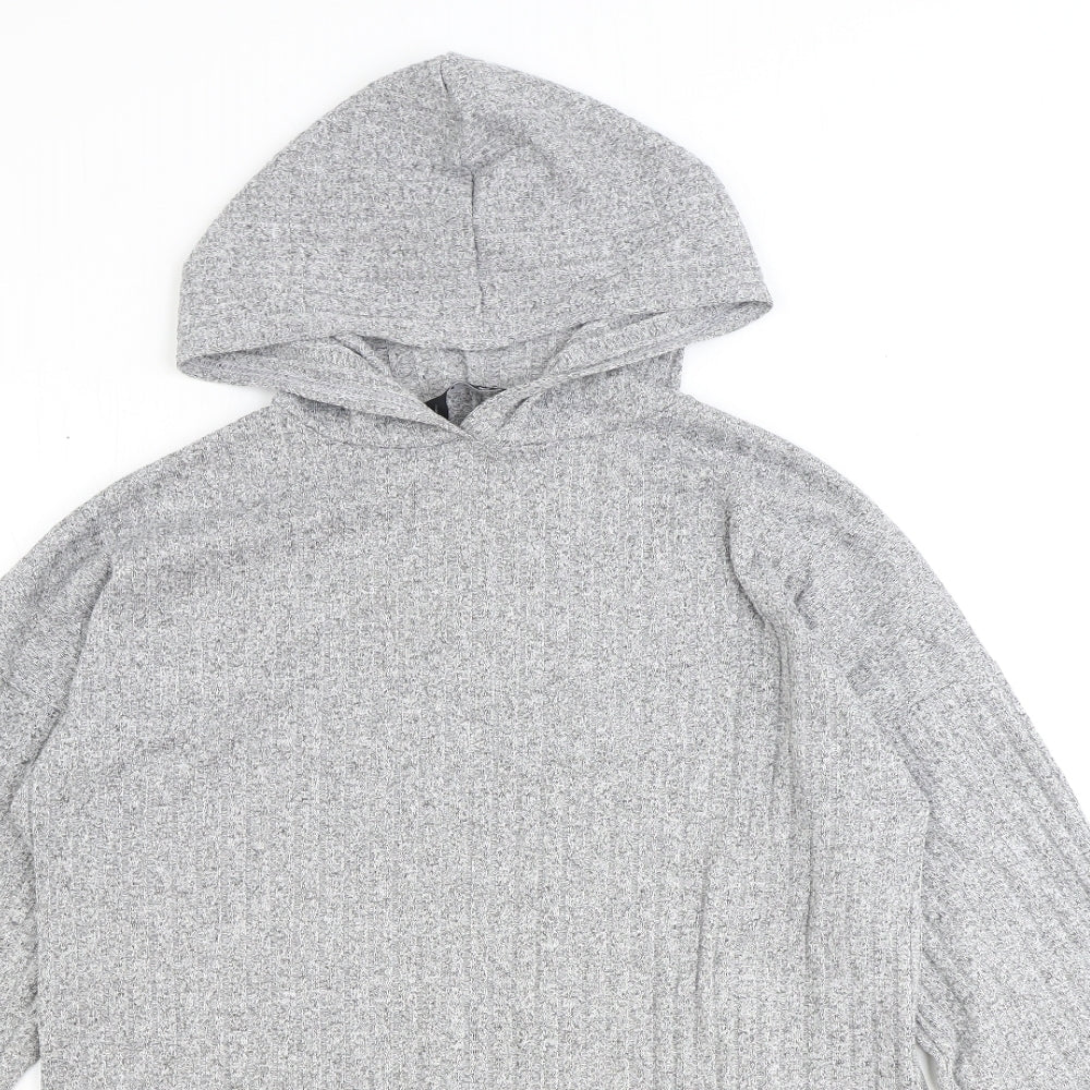LDS Womens Grey Polyester Pullover Hoodie Size 10 Pullover