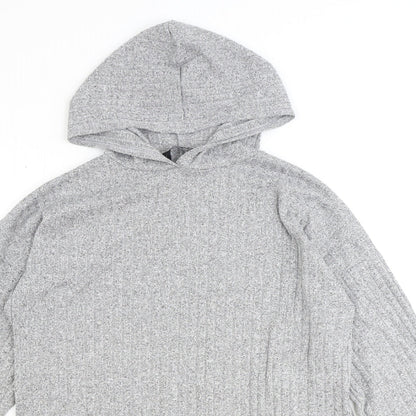 LDS Womens Grey Polyester Pullover Hoodie Size 10 Pullover