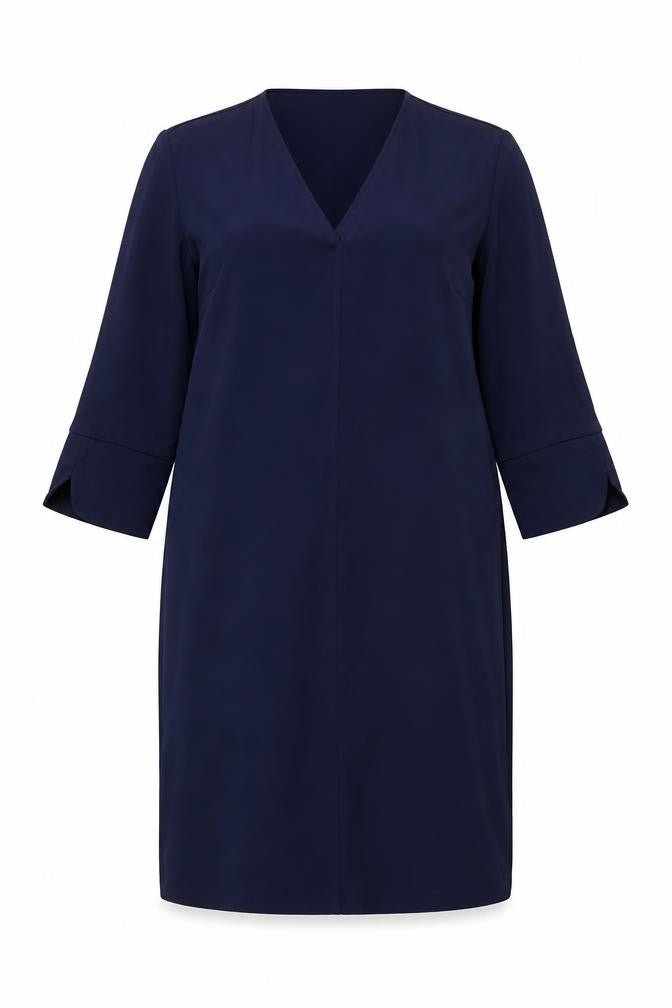 Marks and Spencer Womens Blue Polyester Sheath Size 12 V-Neck Pullover