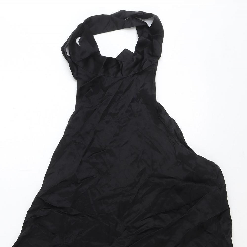 Zara Womens Black Polyester Mini Size M Halter Tie