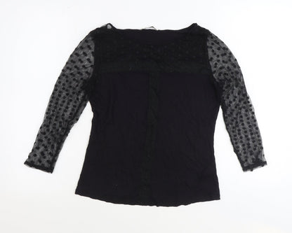 Womens UK Size M Oasis Black Basic Blouse