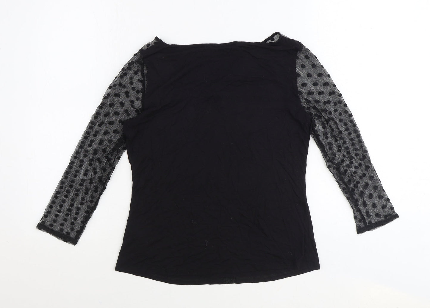Womens UK Size M Oasis Black Basic Blouse