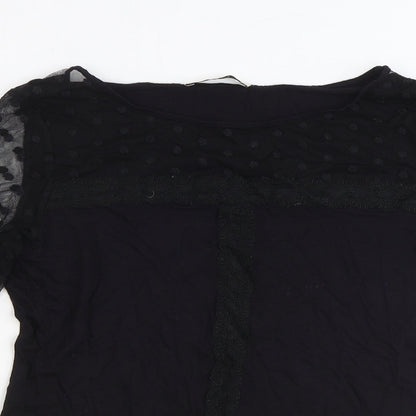Womens UK Size M Oasis Black Basic Blouse