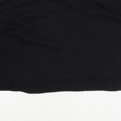 New Look Womens Black Cotton Pullover Sweatshirt Size 10 Pullover - Cropped, Unicorn
