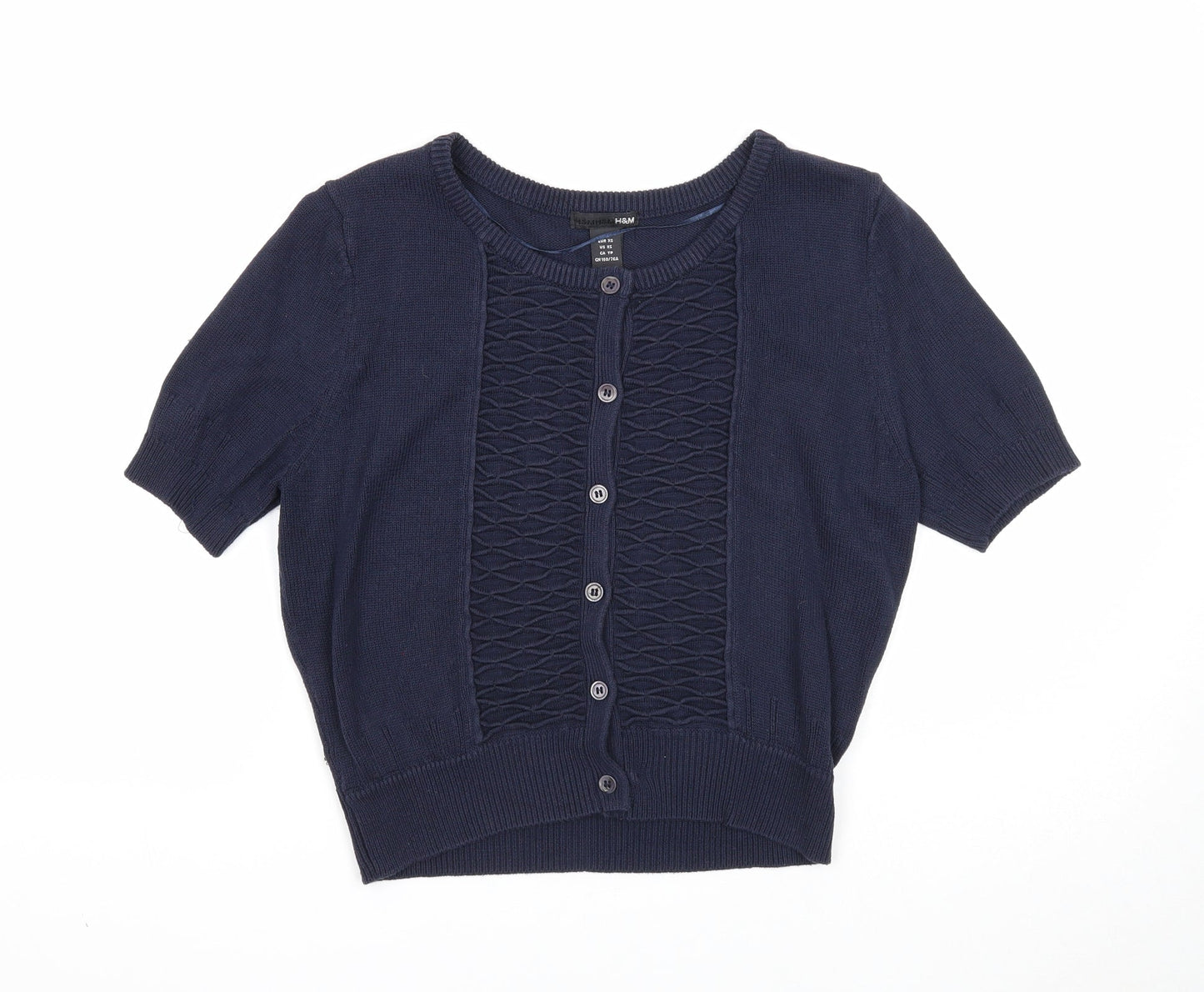 Womens UK Size XS H&M Blue Cardigan Jumper